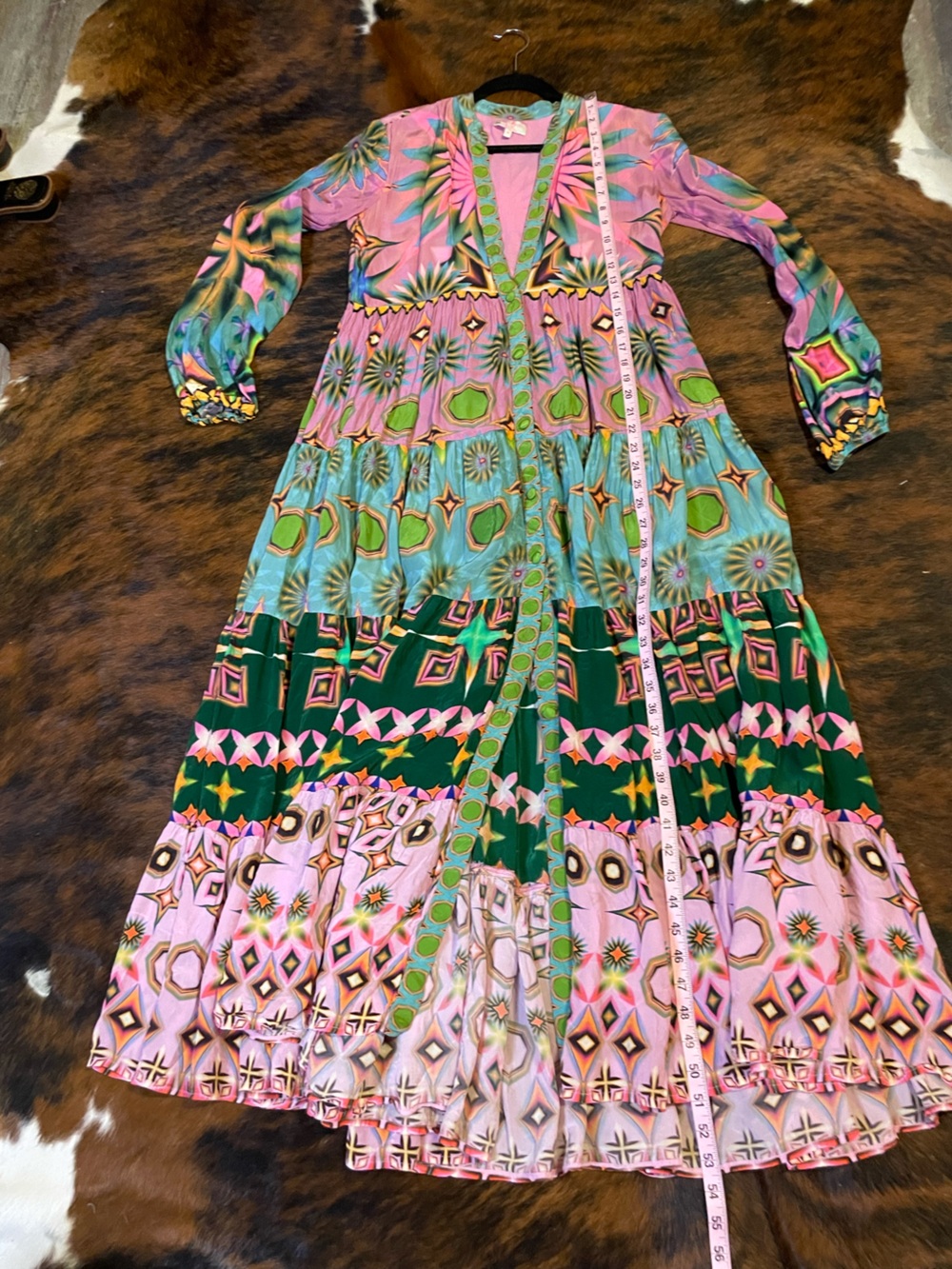 Siddhartha Bansal Mixed Print Button Front Maxi Dress - Picture 9 of 9